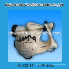 Cute motorcycle shaped ceramic piggy bank for adults